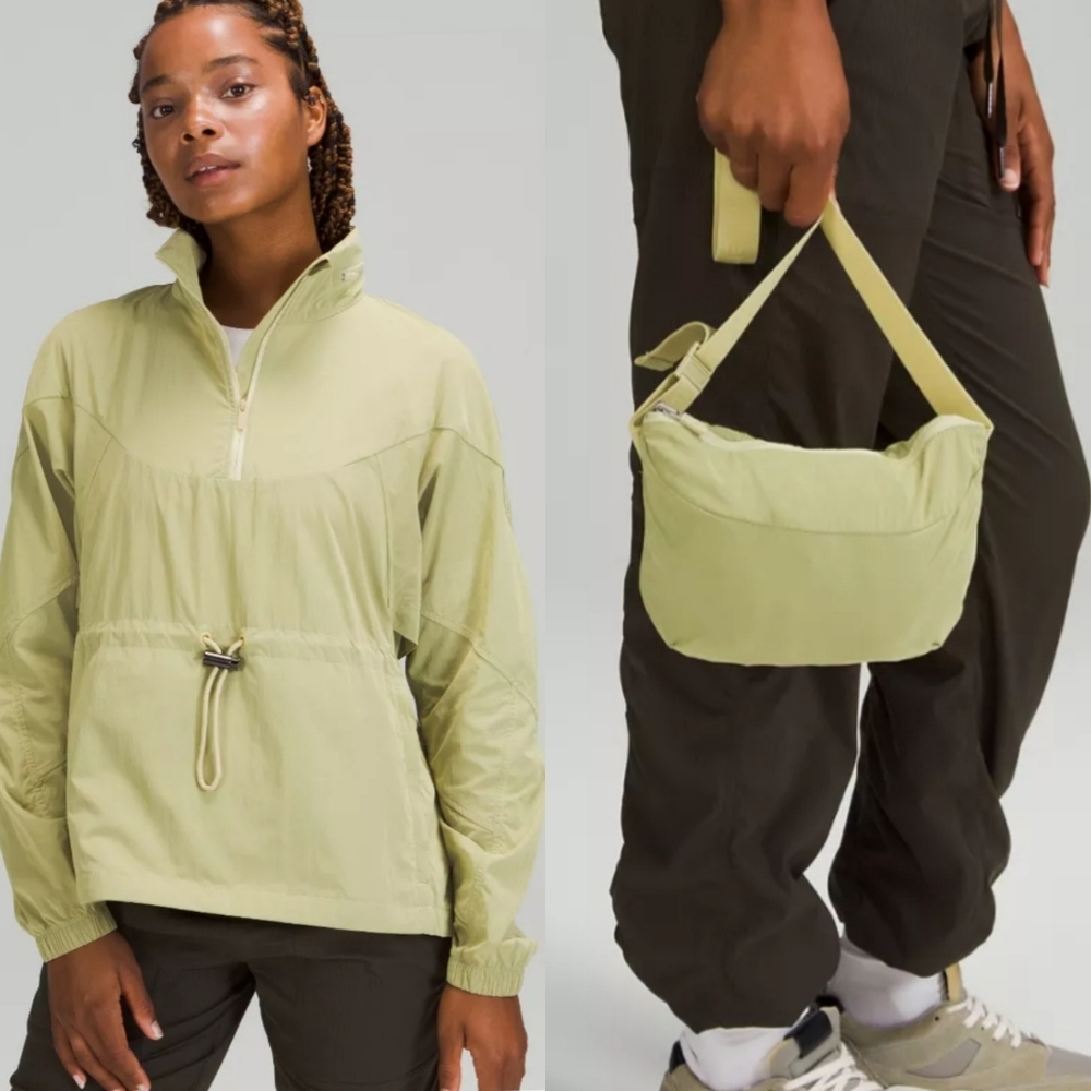 Lululemon Evergreen Anorak Packable Jacket Pullover Womens 8 Green Windbreaker